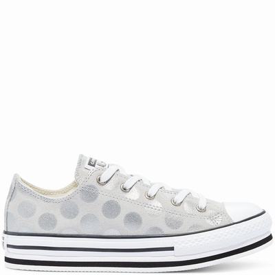 Converse Glitter Shine EVA Platform Chuck Taylor All Star - Lasten Tennarit - Harmaat/Sitruuna